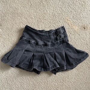 Wild Fable Black Mini Skirt with Buckle Detail